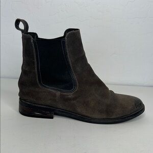 Thursday Boot Co Duke Pull On Ankle Chelsea Dark Olive Suede Boots Womens 8